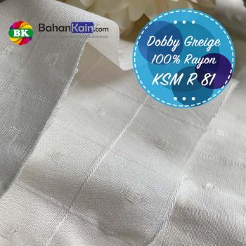 Kain Dobby Rayon Motif Kotak Titik Greige